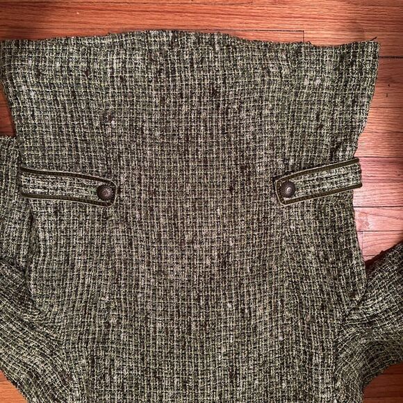 Travel comfort TravelSmith beautiful green tweed velvet trim sz 14 lined EUC - Picture 14 of 16